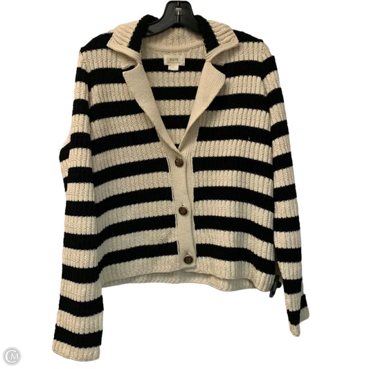 Sweater Cardigan By Maeve In Black & Cream, Size: L
