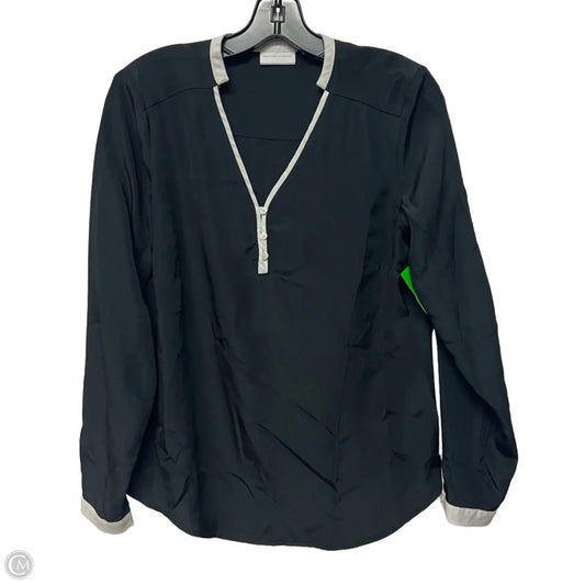 Blouse Long Sleeve By New York And Co In Black & White, Size: S