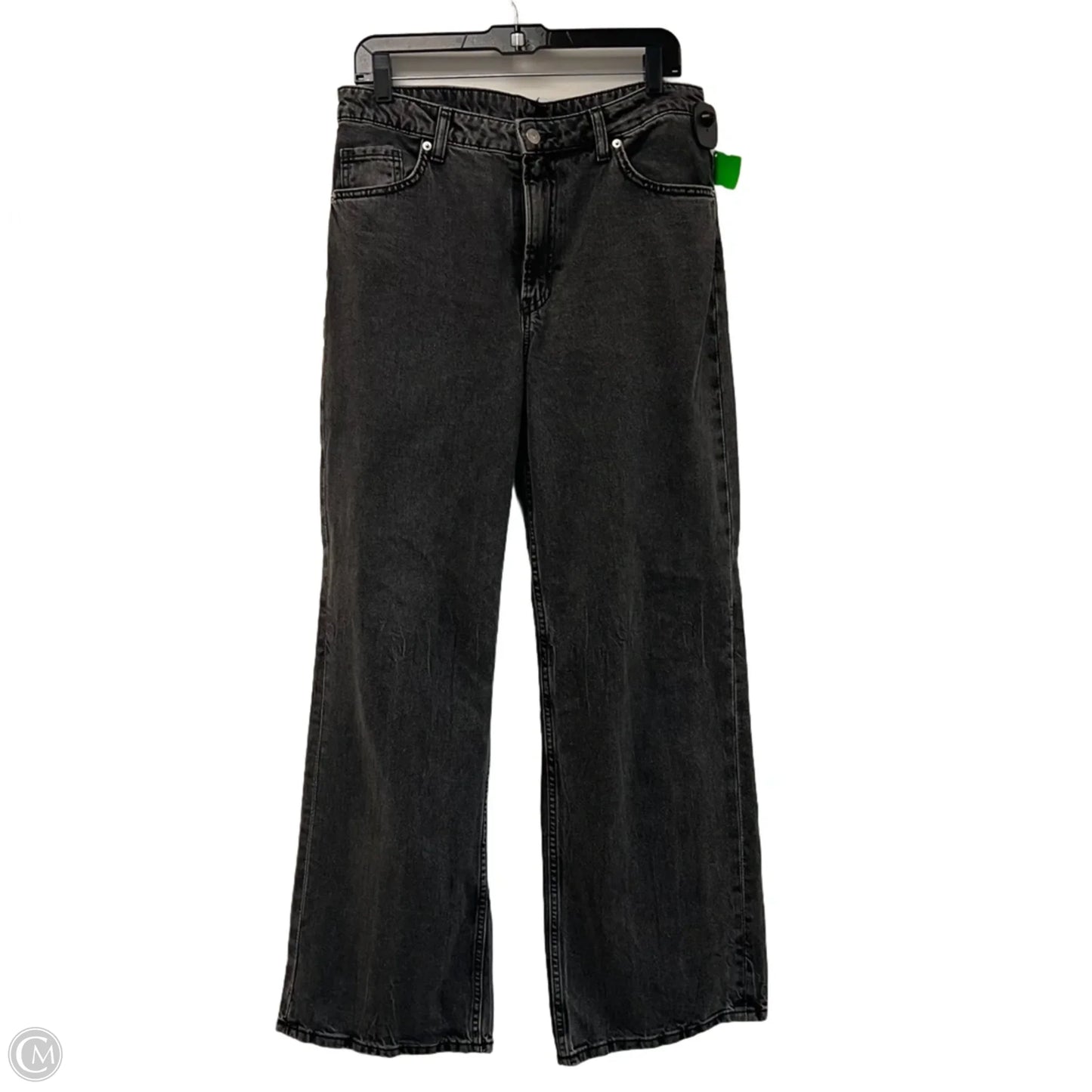 Jeans Wide Leg By Divided In Black Denim, Size: 10
