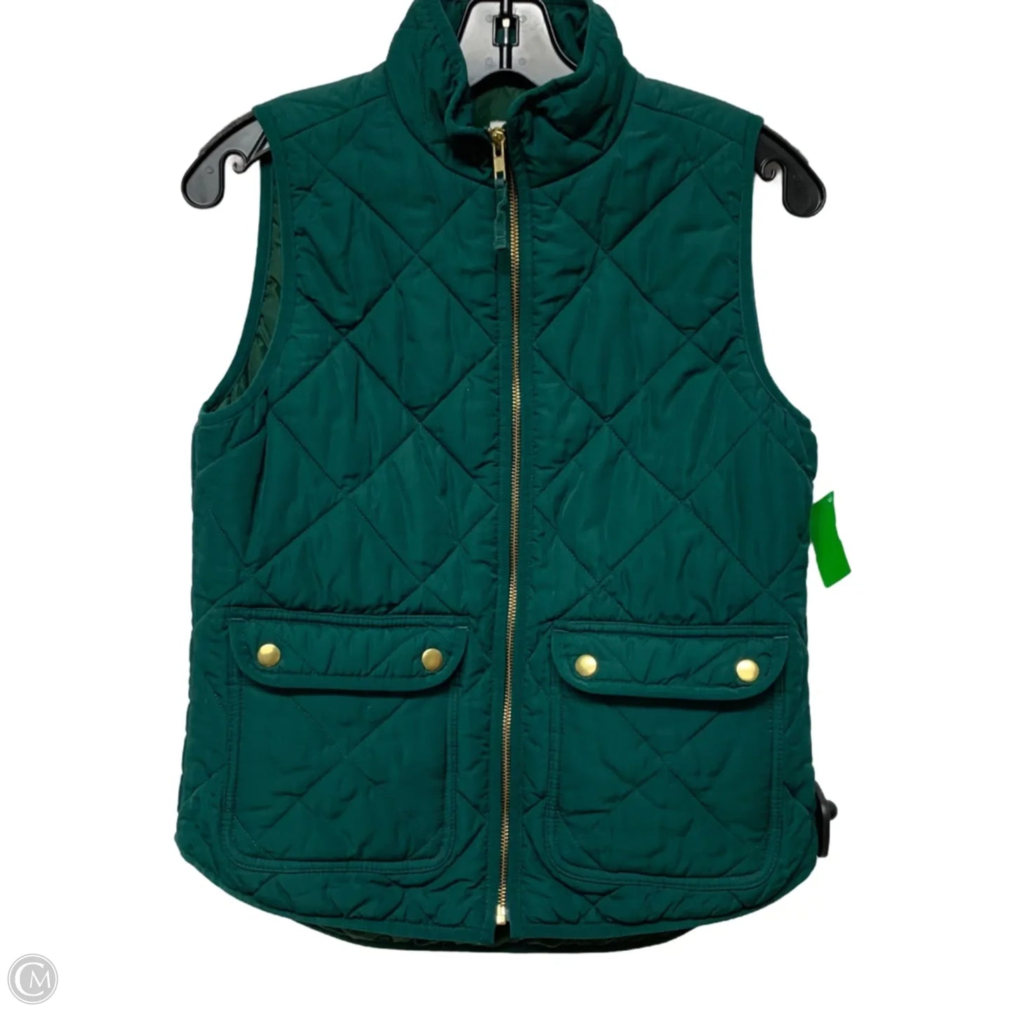 Vest Puffer & Quilted By J. Crew In Green, Size: Xs