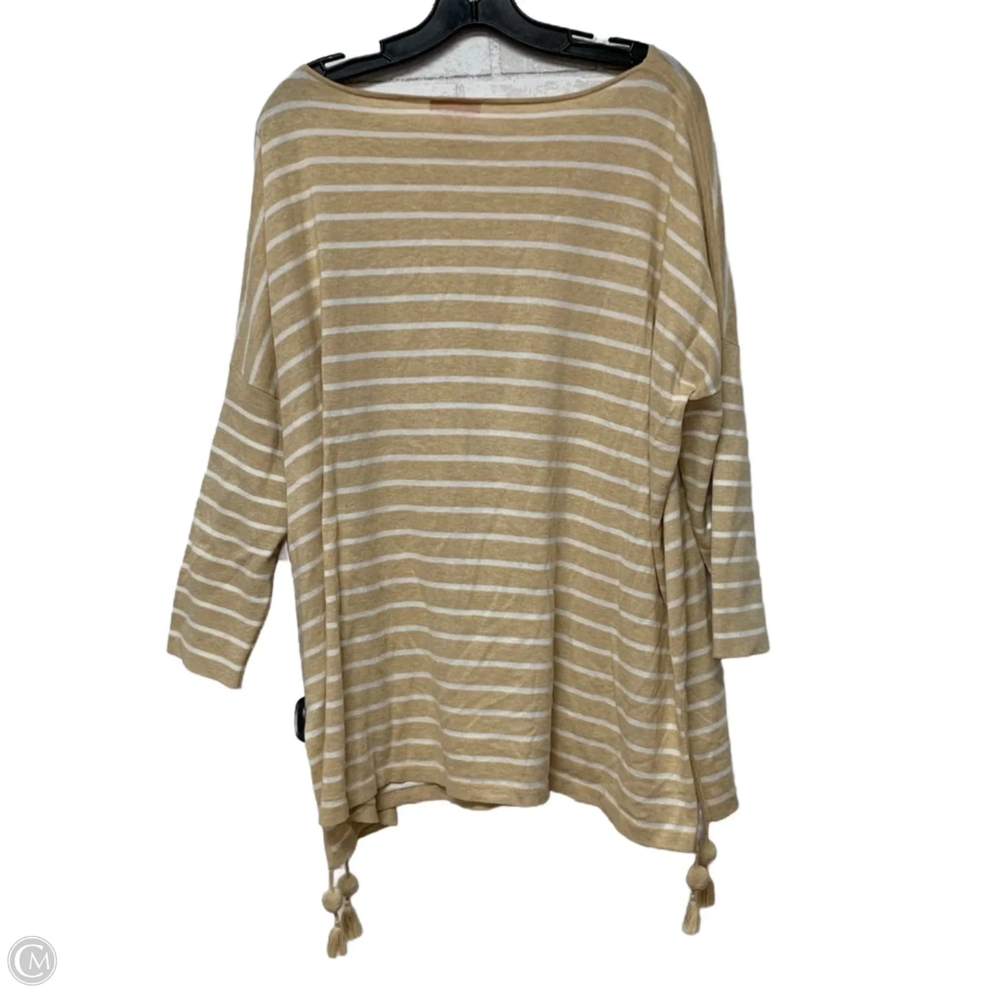 Top Long Sleeve Designer By Lilly Pulitzer In Brown & Cream, Size: Xl