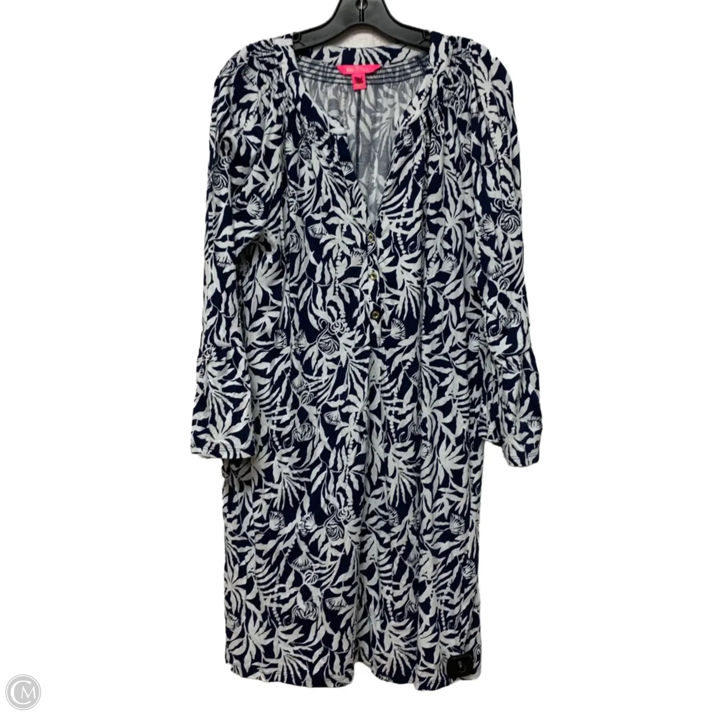 Dress Designer By Lilly Pulitzer In Blue & White, Size: Xxl