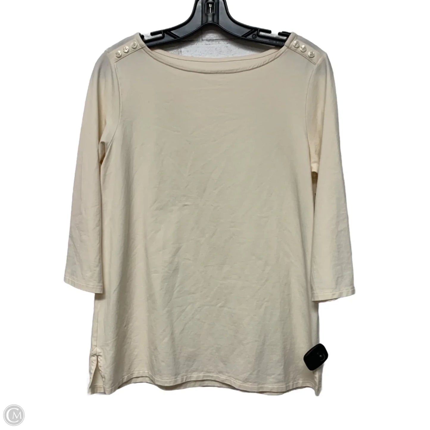 Top Long Sleeve Designer By Spartina In Cream, Size: M
