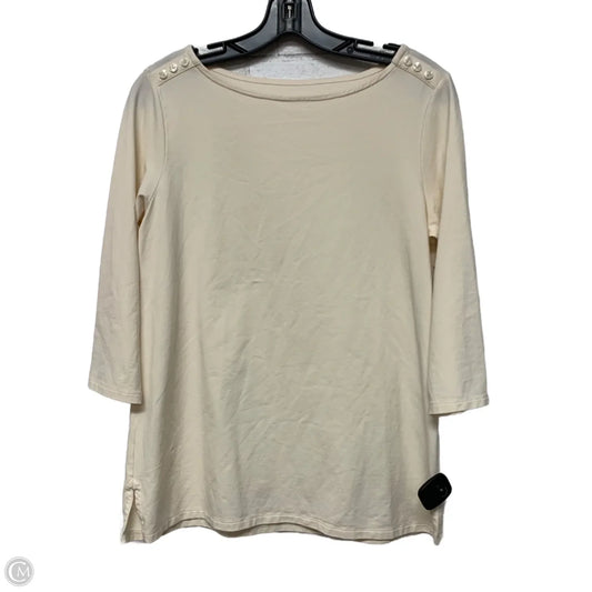 Top Long Sleeve Designer By Spartina In Cream, Size: M