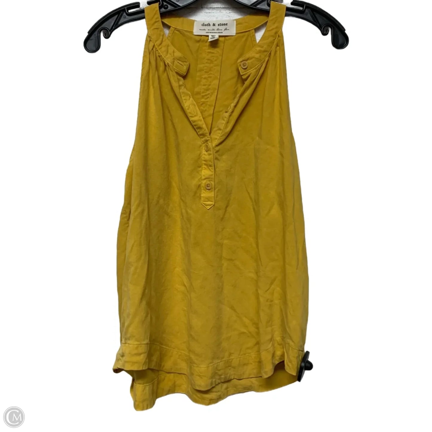 Top Sleeveless By Cloth & Stone In Yellow, Size: M