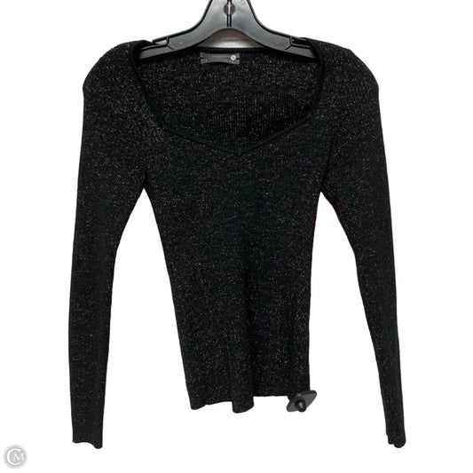 Top Long Sleeve By Anthropologie In Black & Gold, Size: S