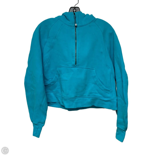 Athletic Sweatshirt Hoodie By Lululemon In Blue, Size: M