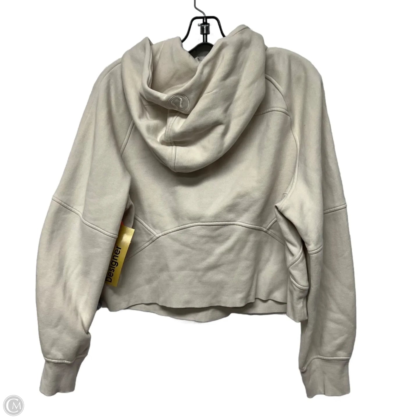 Athletic Sweatshirt Hoodie By Lululemon In Cream, Size: M