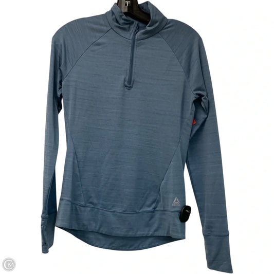Athletic Top Long Sleeve Collar By Reebok In Blue, Size: Xs