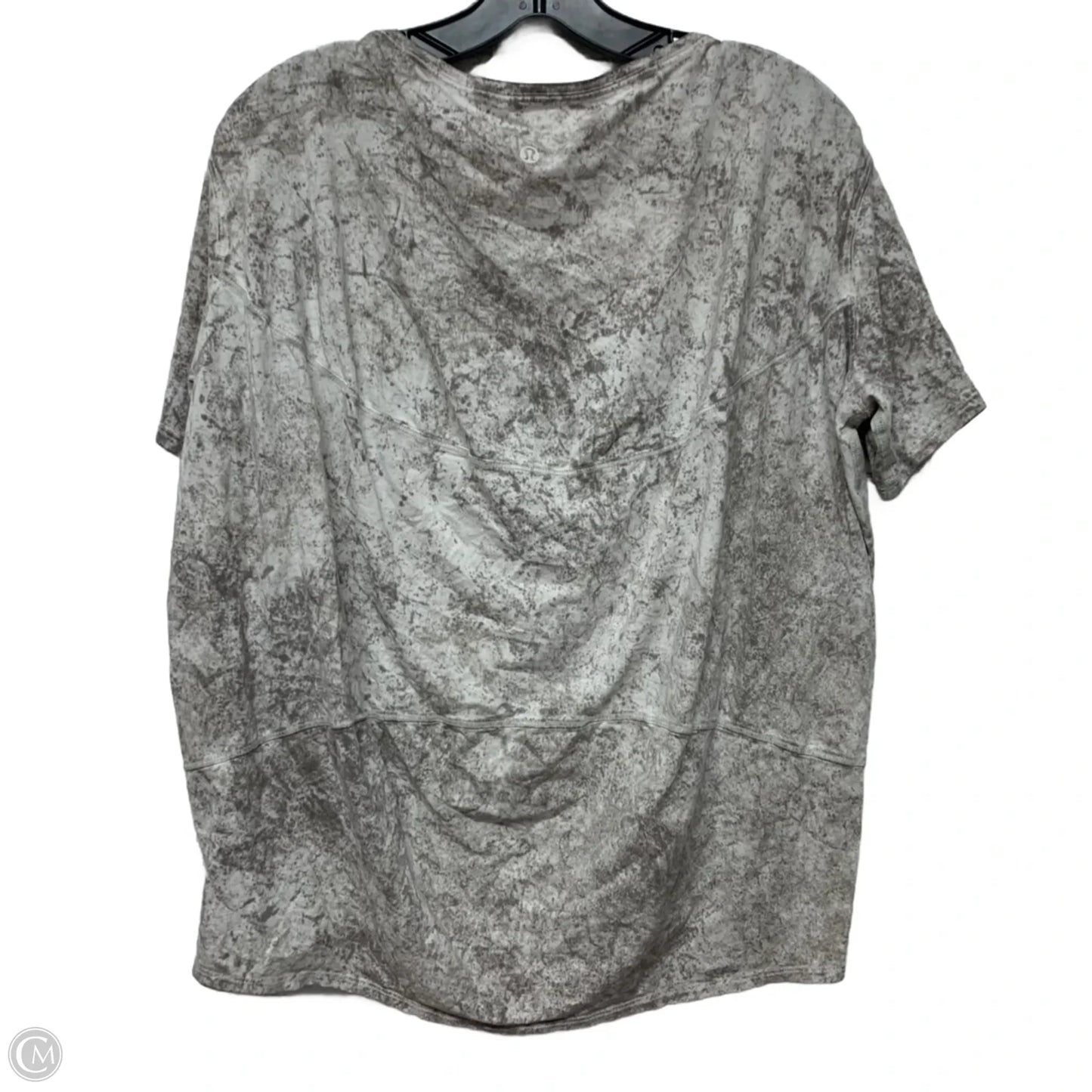 Athletic Top Short Sleeve By Lululemon In Brown & White, Size: L