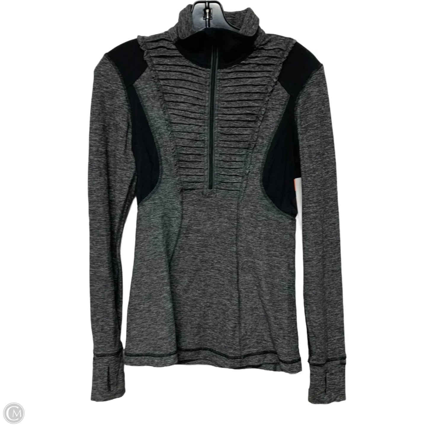 Athletic Top Long Sleeve Collar By Lululemon In Grey, Size: S