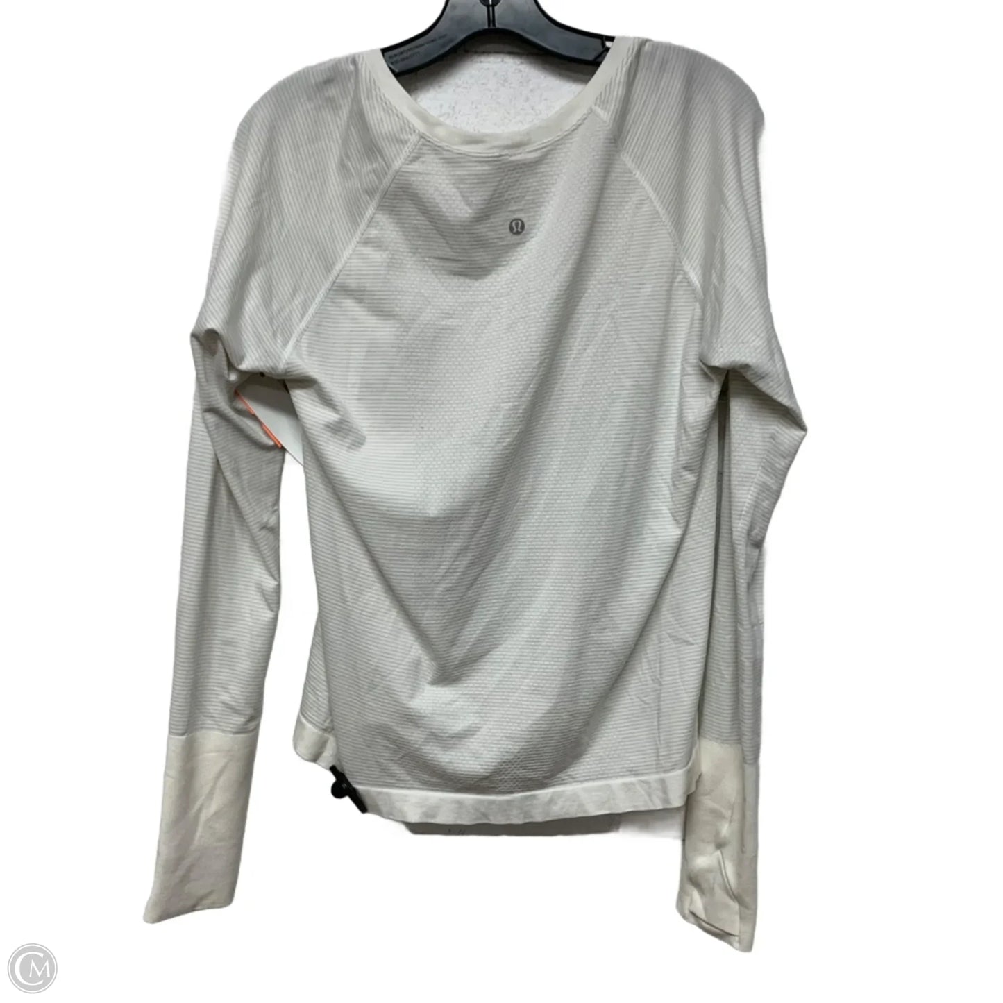 Athletic Top Long Sleeve Crewneck By Lululemon In White, Size: L