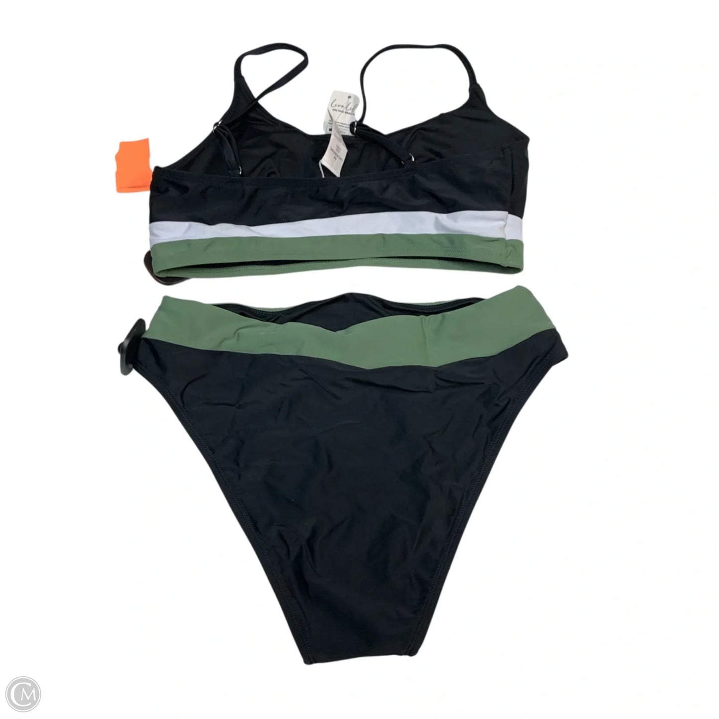 Swimsuit 2pc By Cupshe In Black & Green, Size: M