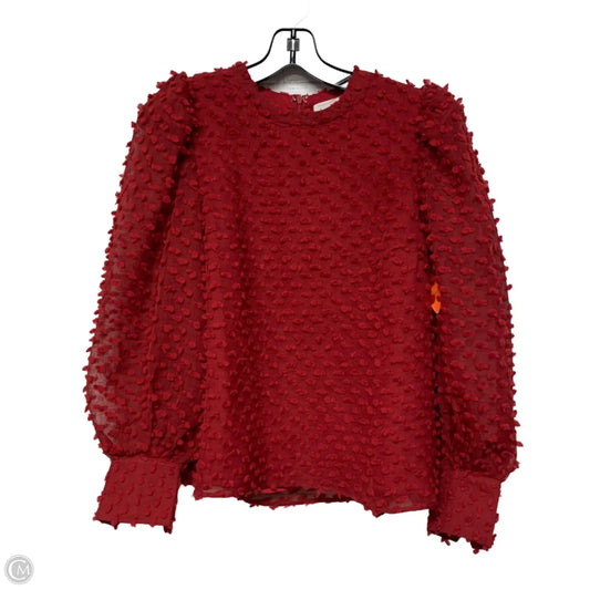 Blouse Long Sleeve By Hyacinth House In Red, Size: S