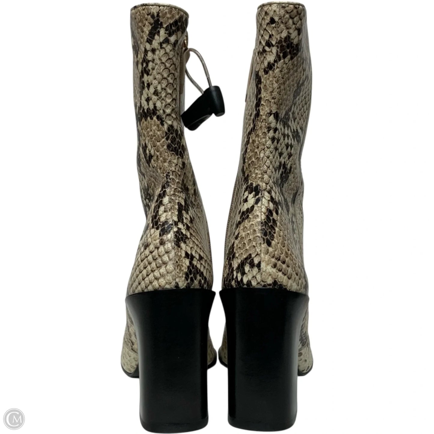 Boots Mid-calf Heels By Schutz In Snakeskin Print, Size: 7.5