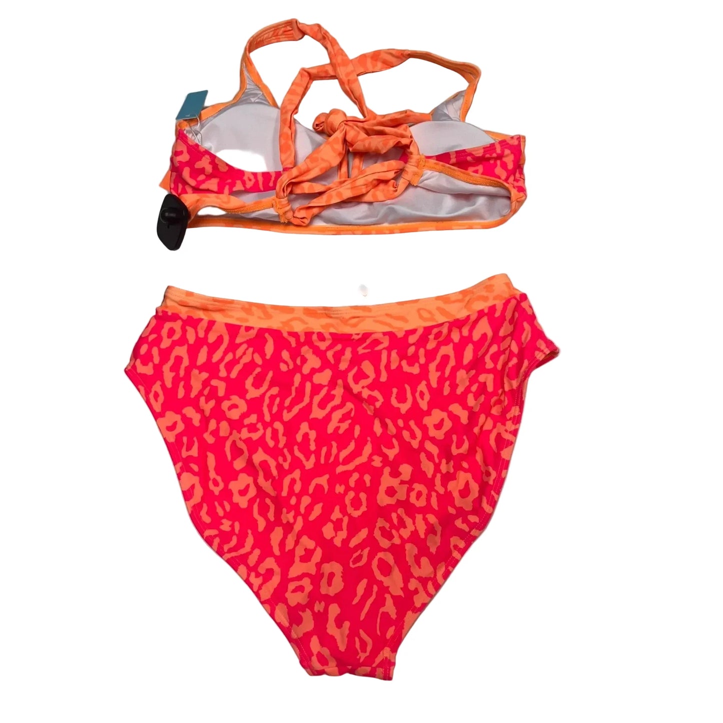 Swimsuit 2pc By Popvil In Orange & Pink, Size: M