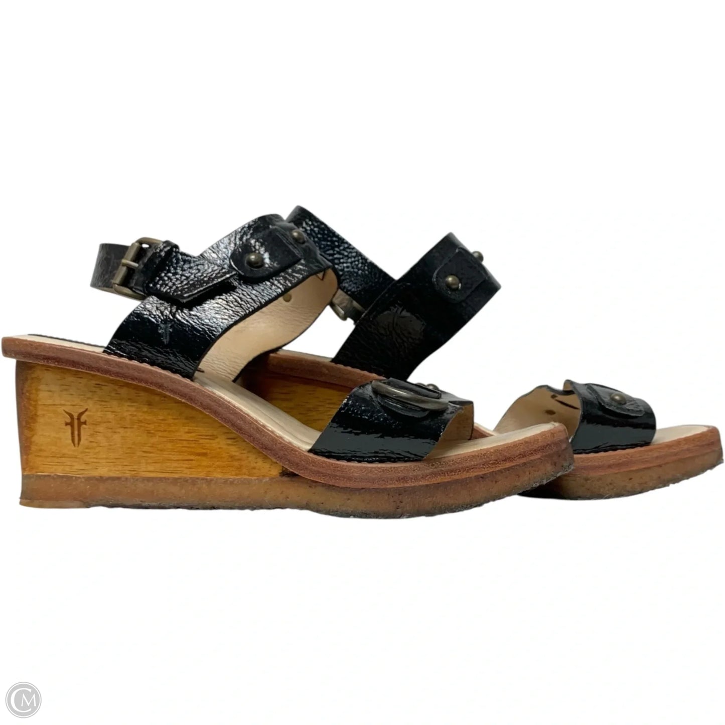 Sandals Designer By Frye In Black, Size: 6