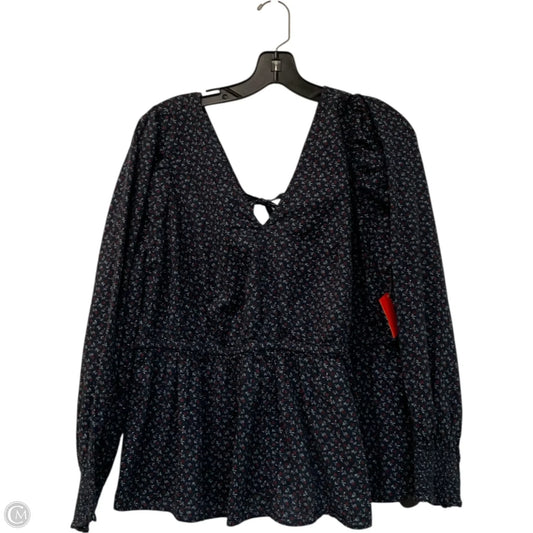 Top Long Sleeve By Madewell In Navy, Size: 1x