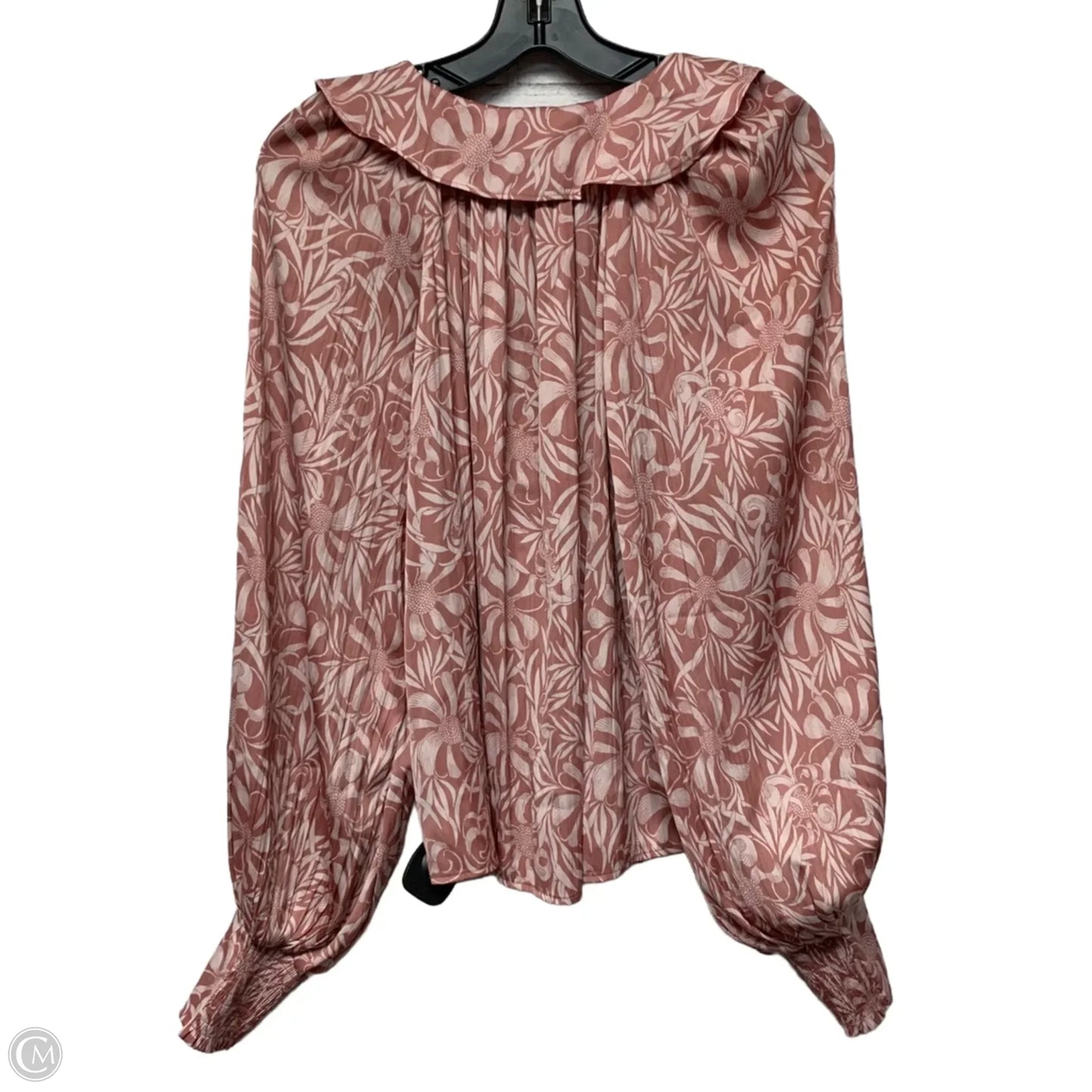 Blouse Long Sleeve By Anthropologie In Pink, Size: S
