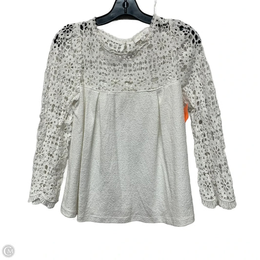 Top Long Sleeve By Eri + Ali In White, Size: Xs