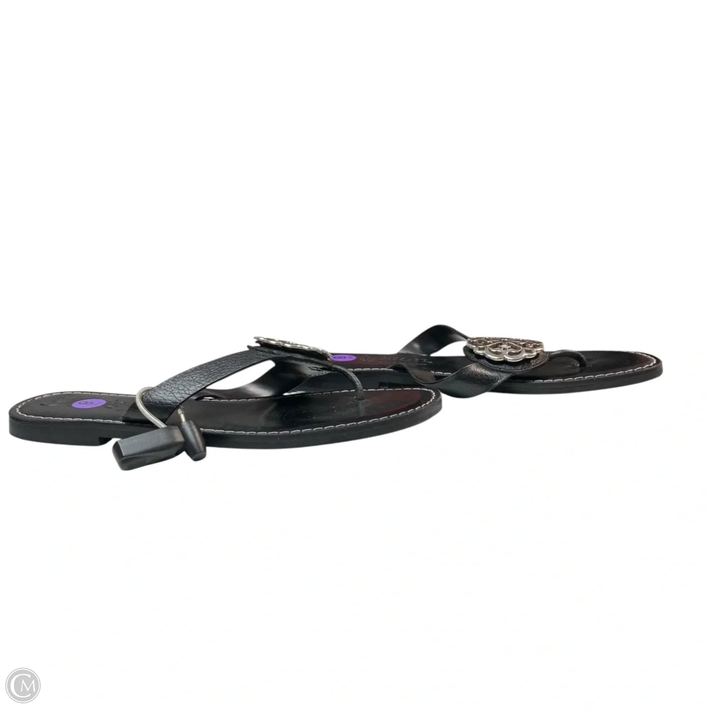 Sandals Designer By Brighton In Black & Silver, Size: 8