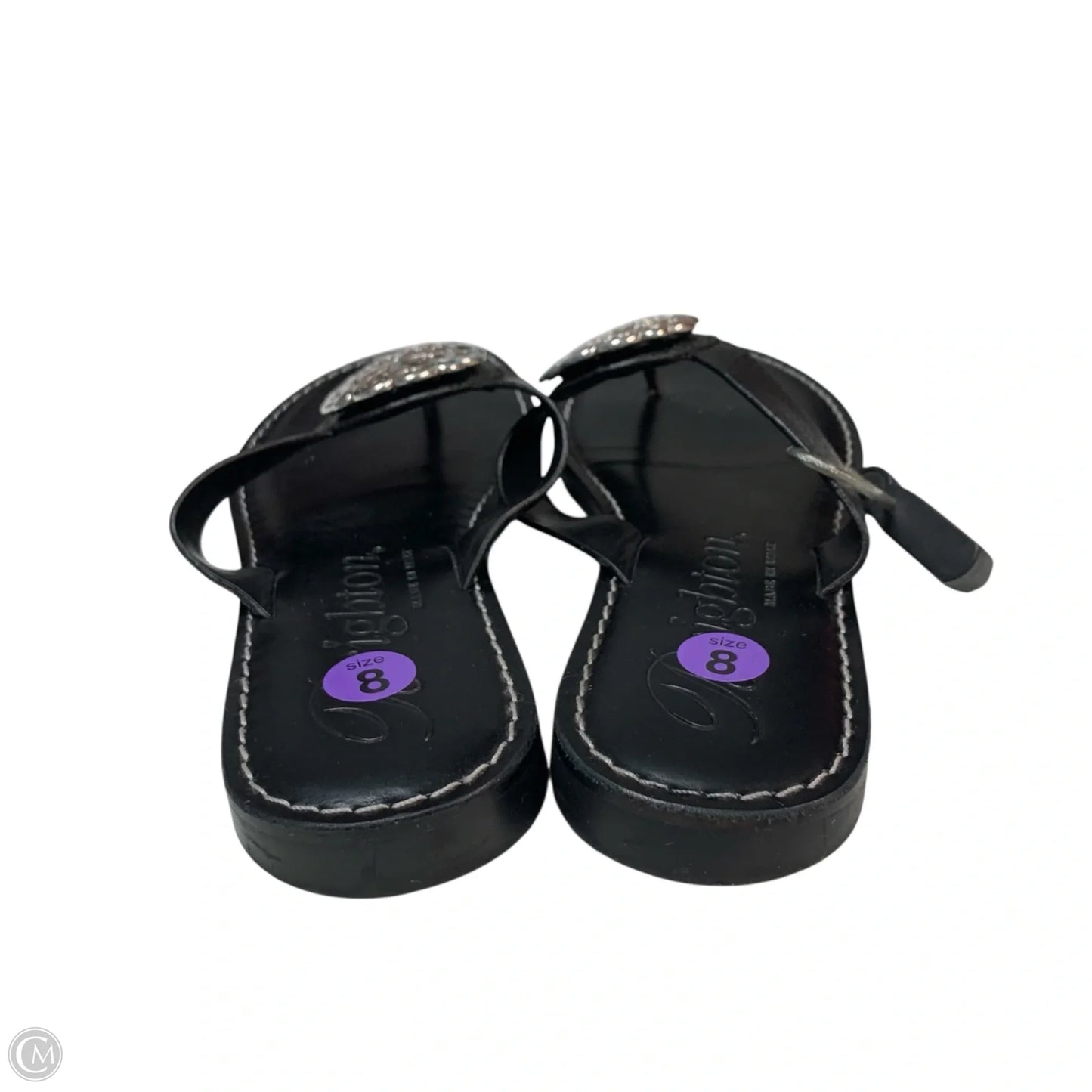 Sandals Designer By Brighton In Black & Silver, Size: 8