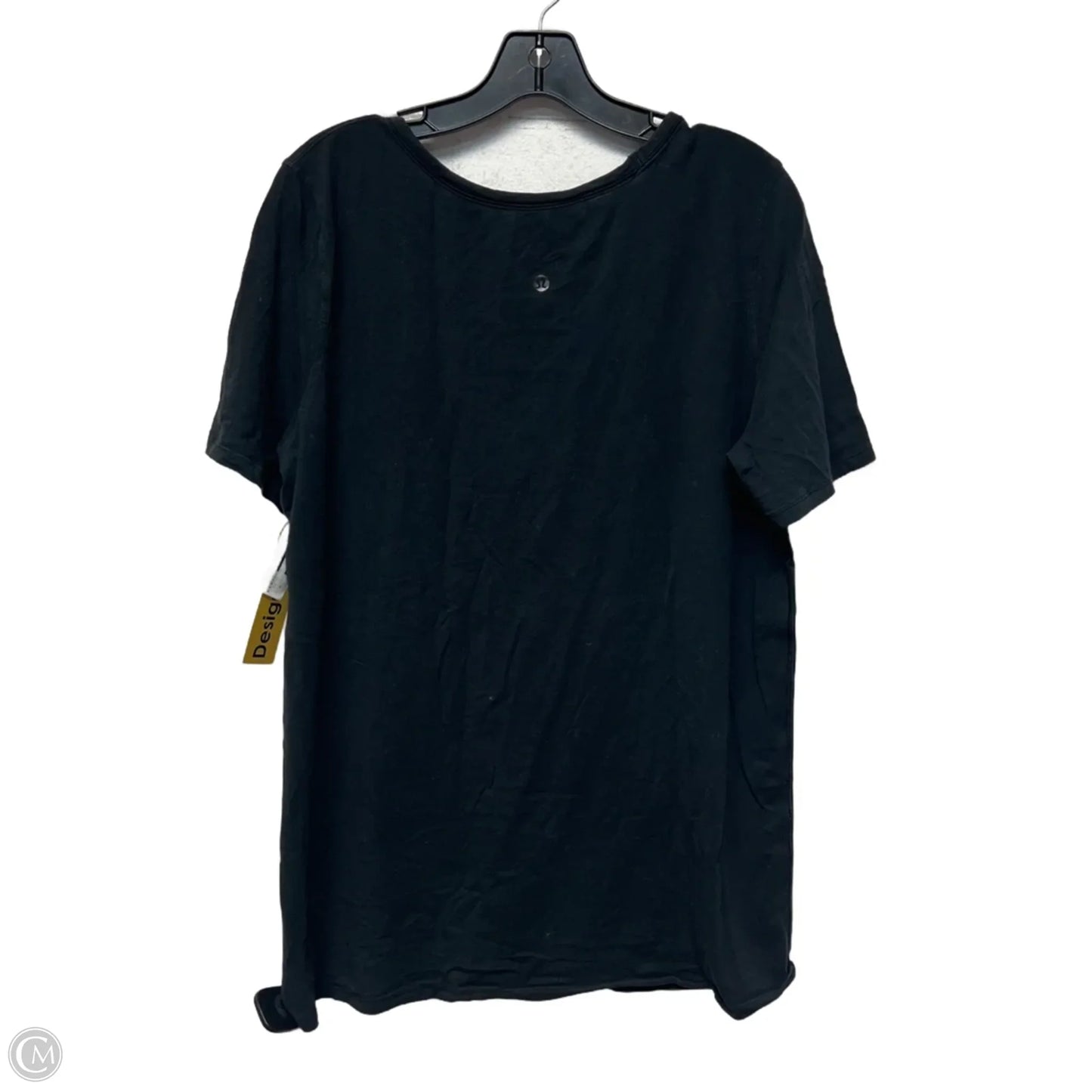 Athletic Top Short Sleeve By Lululemon In Black, Size: Xl