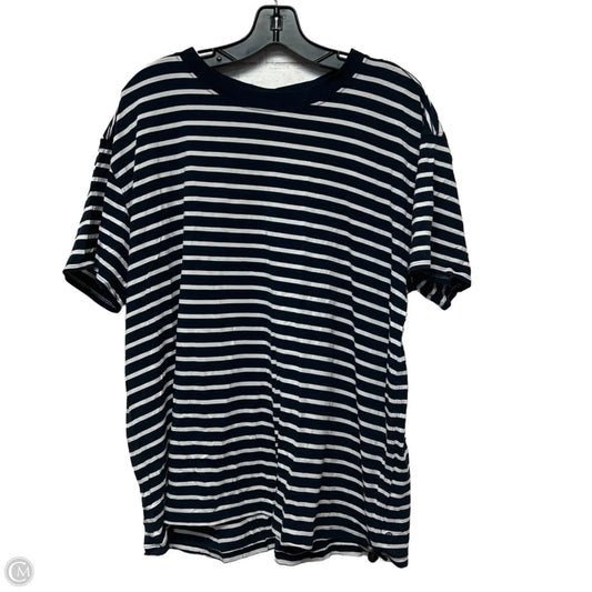 Athletic Top Short Sleeve By Lululemon In Blue & White, Size: Xl