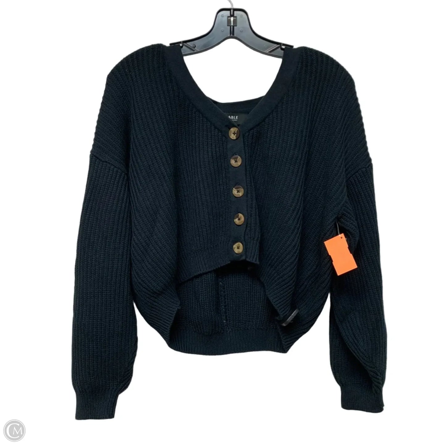 Sweater Cardigan By Able In Black, Size: Xs