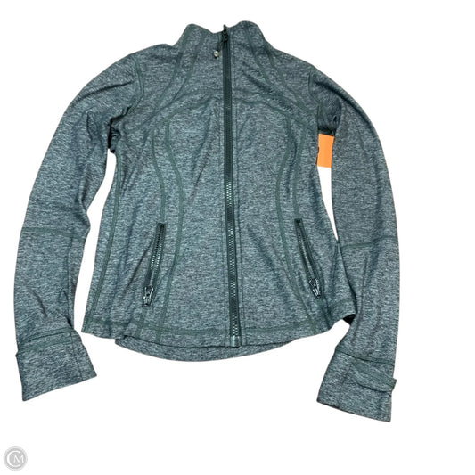 Athletic Jacket By Lululemon In Black & Grey, Size: M
