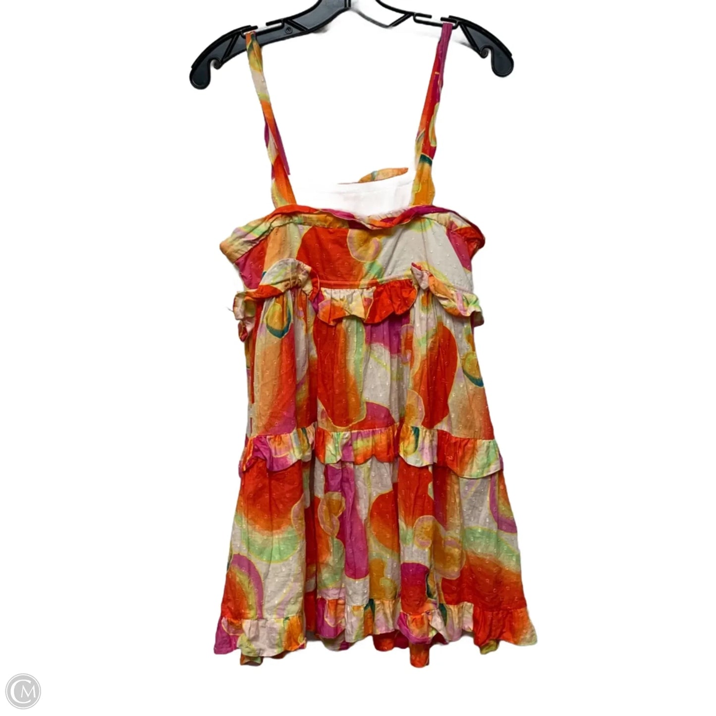 Dress Designer By Farm Rio In Orange & Pink, Size: M
