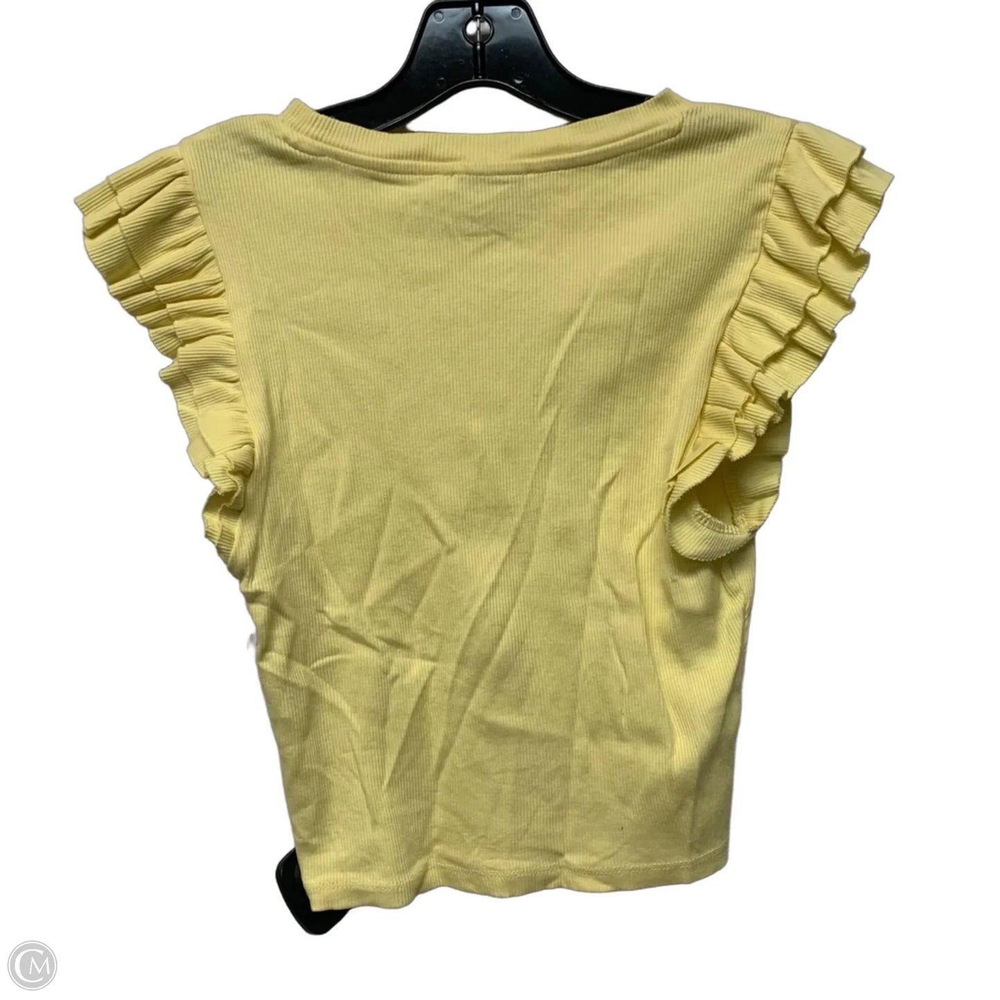 Top Short Sleeve By Zara In Yellow, Size: M