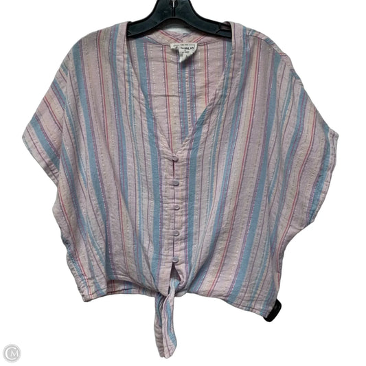 Top Short Sleeve By For The Republic In Striped Pattern, Size: L