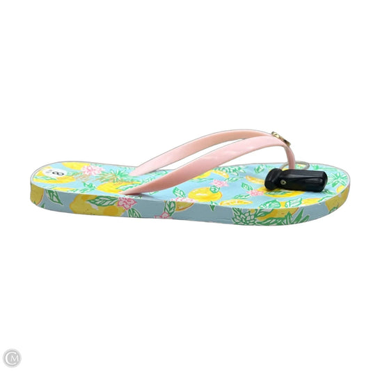 Sandals Designer By Lilly Pulitzer In Blue & Yellow, Size: 8