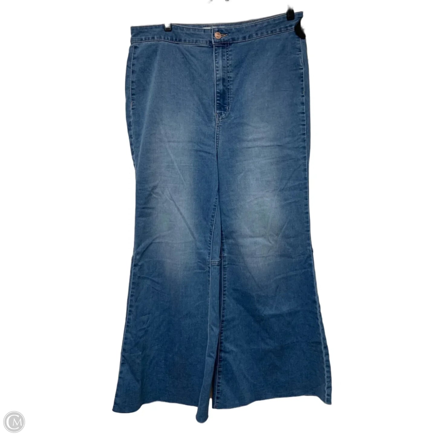 Jeans Flared By Free People In Blue Denim, Size: 16