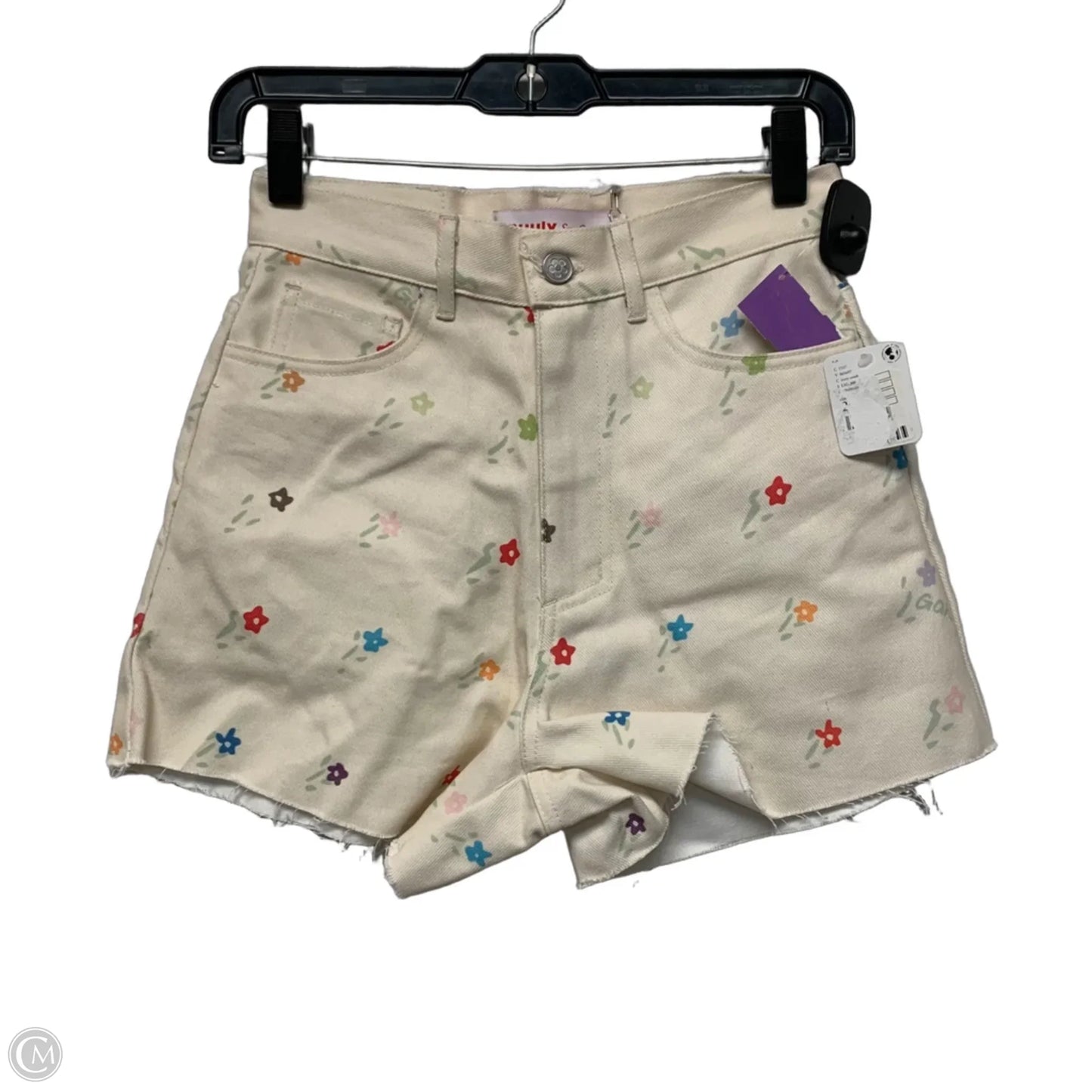 Shorts By Nuuly Says Gah In Cream Denim, Size: 2