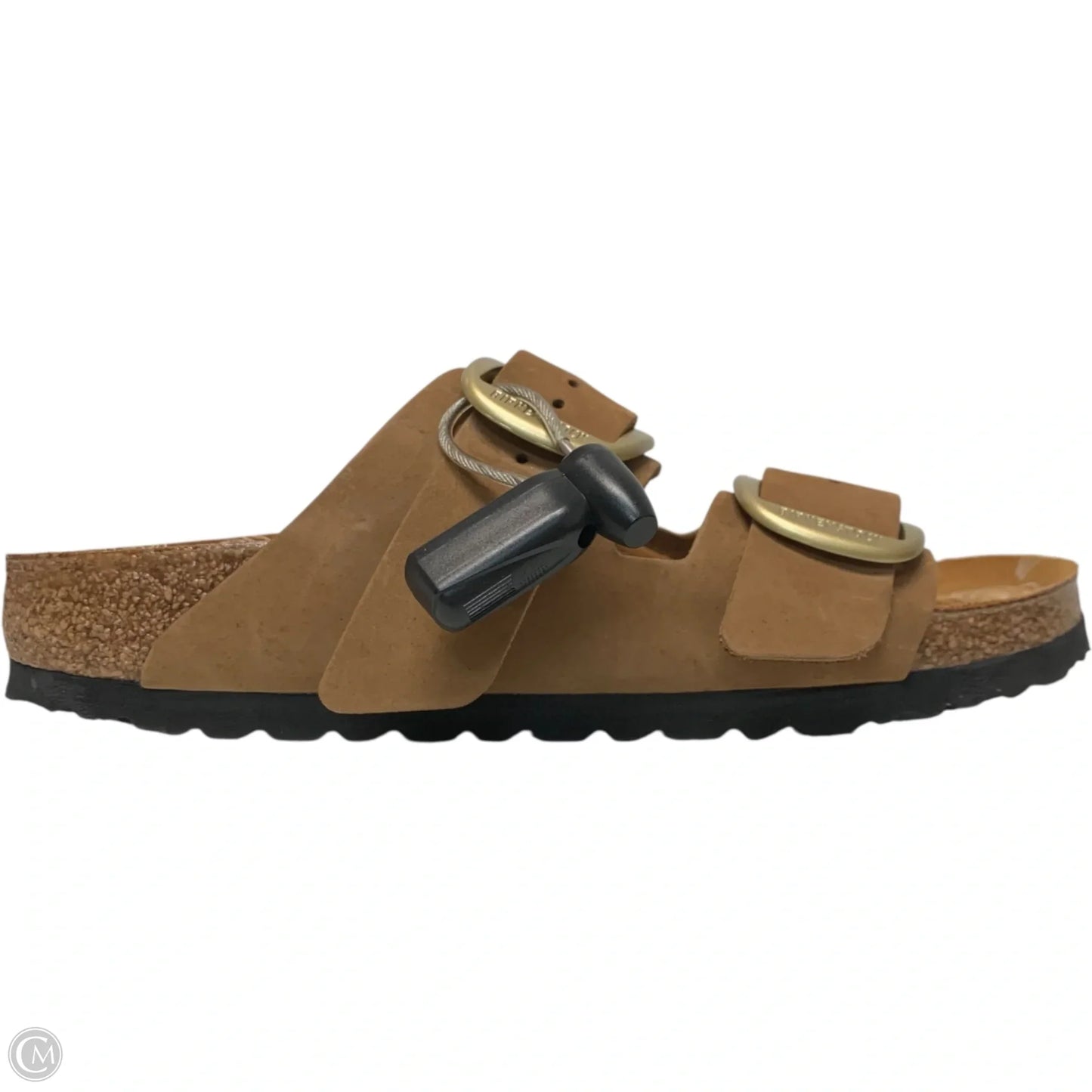 Sandals Flats By Birkenstock In Brown & White, Size: 7