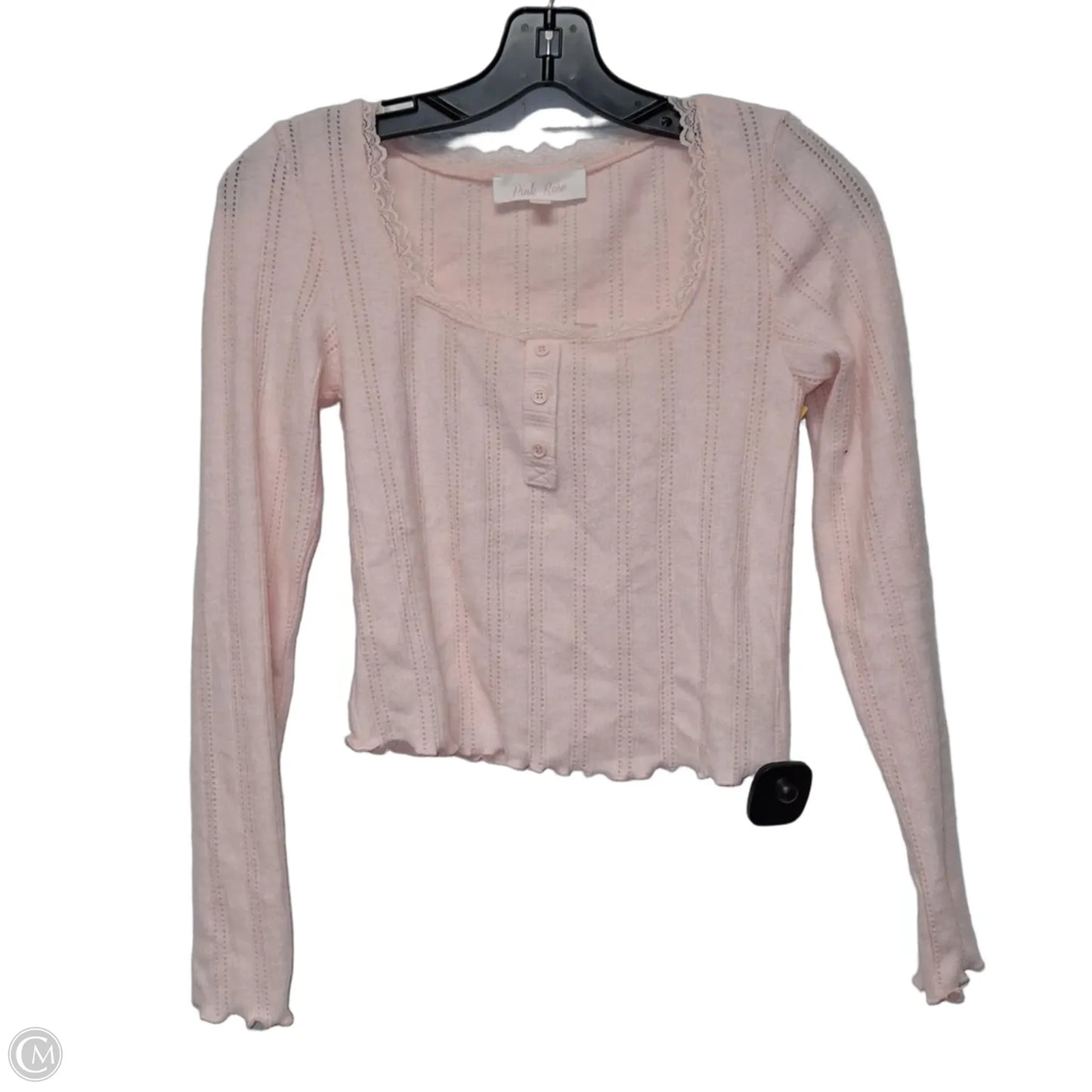 Top Long Sleeve By Pink Rose In Pink, Size: Xs