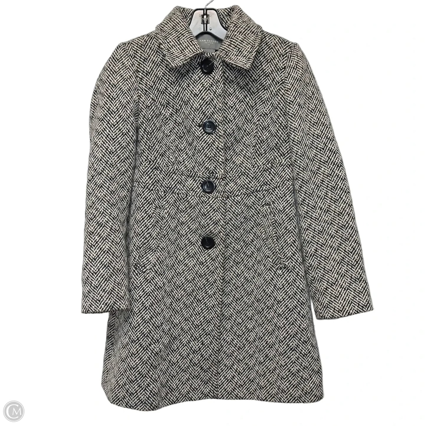 Coat Other By Ann Taylor In Black & Cream, Size: Xsp