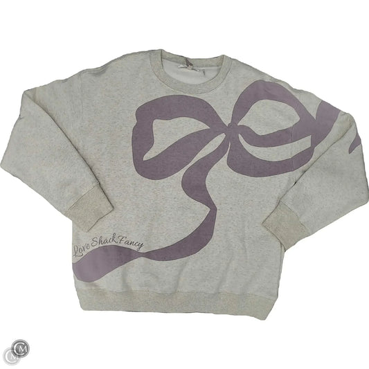 Sweatshirt Crewneck By Loveshackfancy In Cream & Purple, Size: Xs