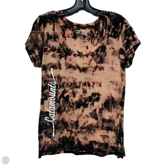 Top Short Sleeve By Hurley In Black & Orange, Size: L