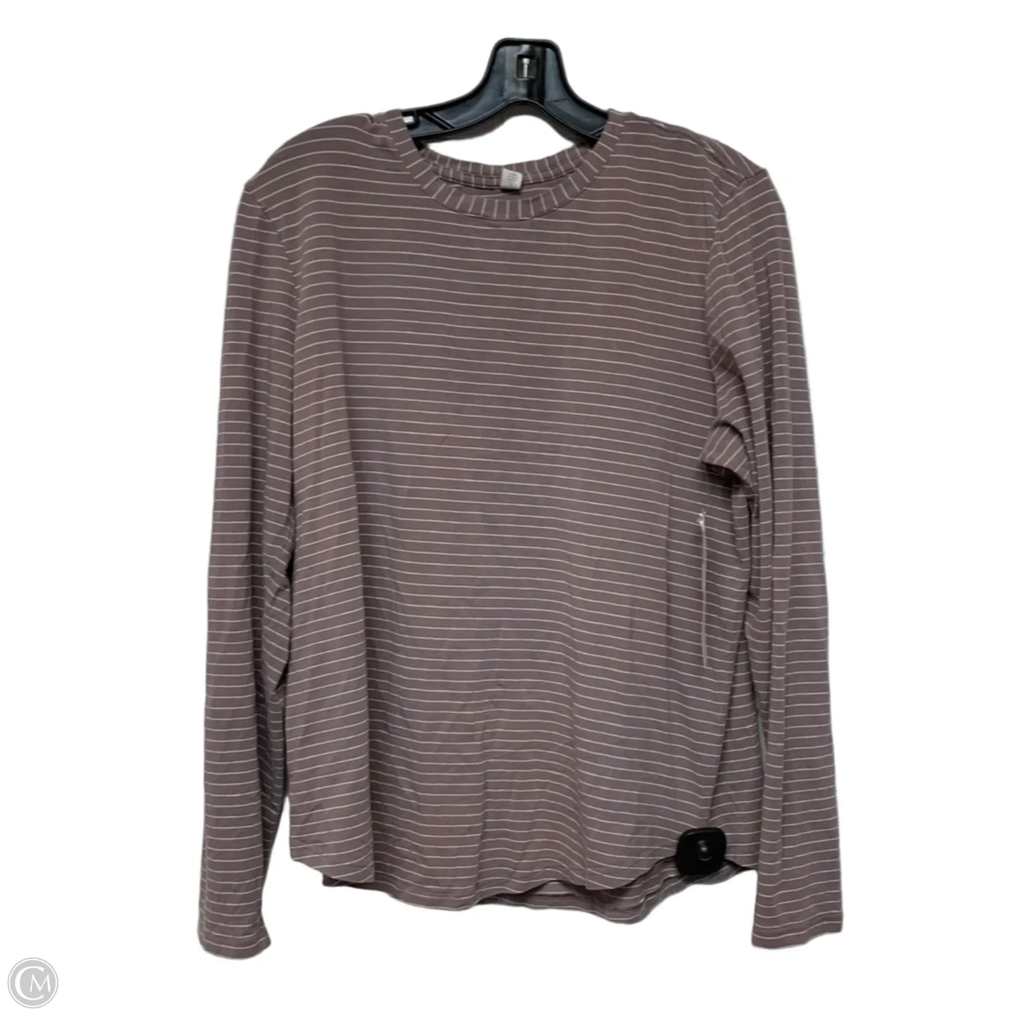 Athletic Top Long Sleeve Crewneck By Lululemon In Striped Pattern, Size: M