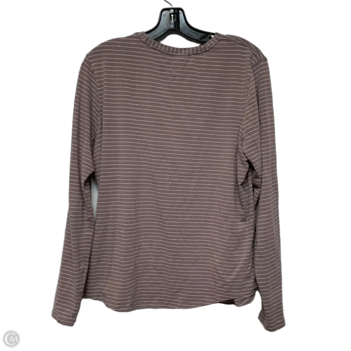 Athletic Top Long Sleeve Crewneck By Lululemon In Striped Pattern, Size: M
