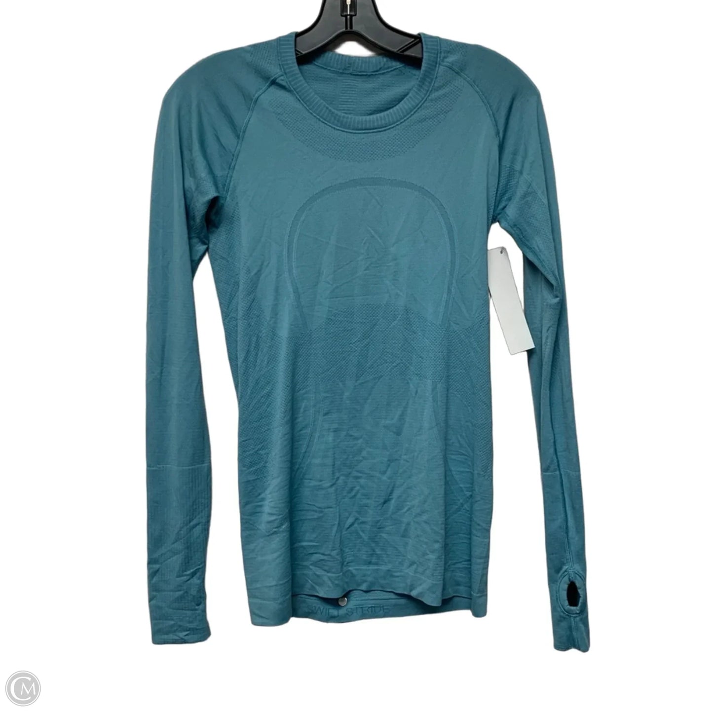 Athletic Top Long Sleeve Collar By Lululemon In Blue, Size: S