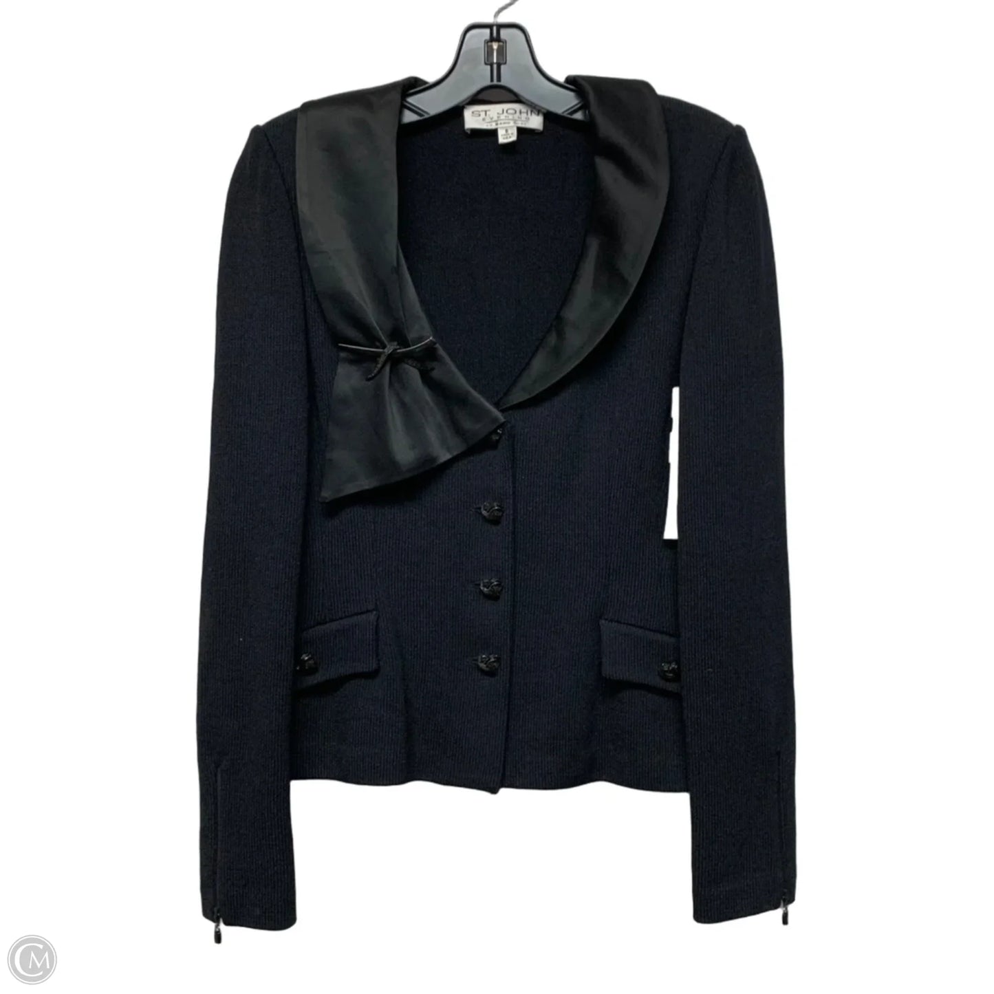 Jacket Designer By St. John In Black, Size: S