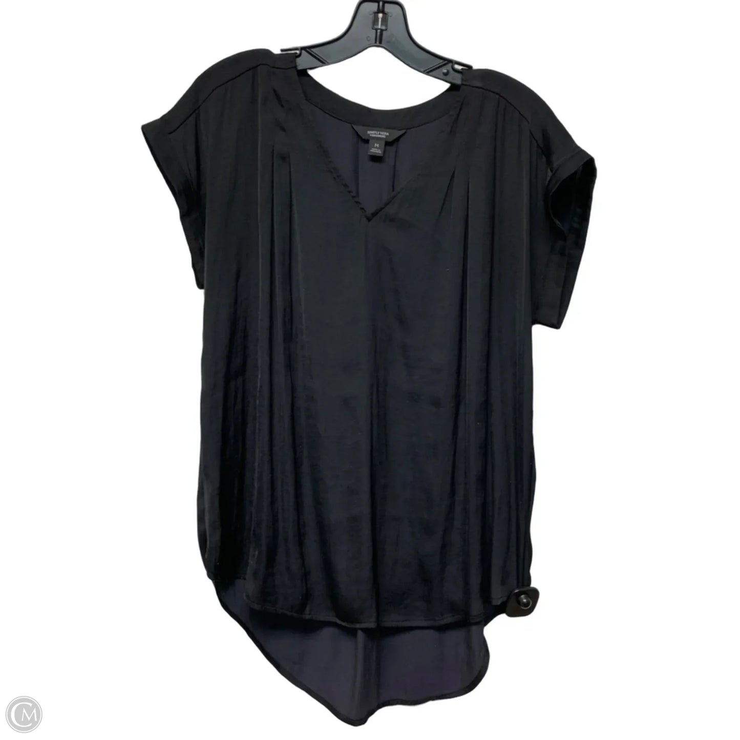 Top Short Sleeve Designer By Vera Wang In Black, Size: M