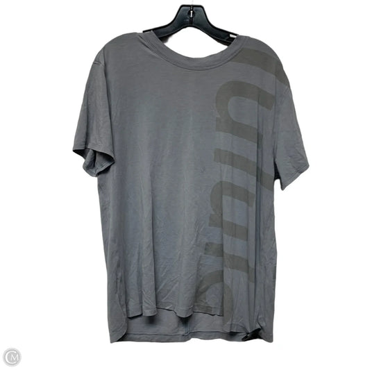 Athletic Top Short Sleeve By Lululemon In Grey, Size: M