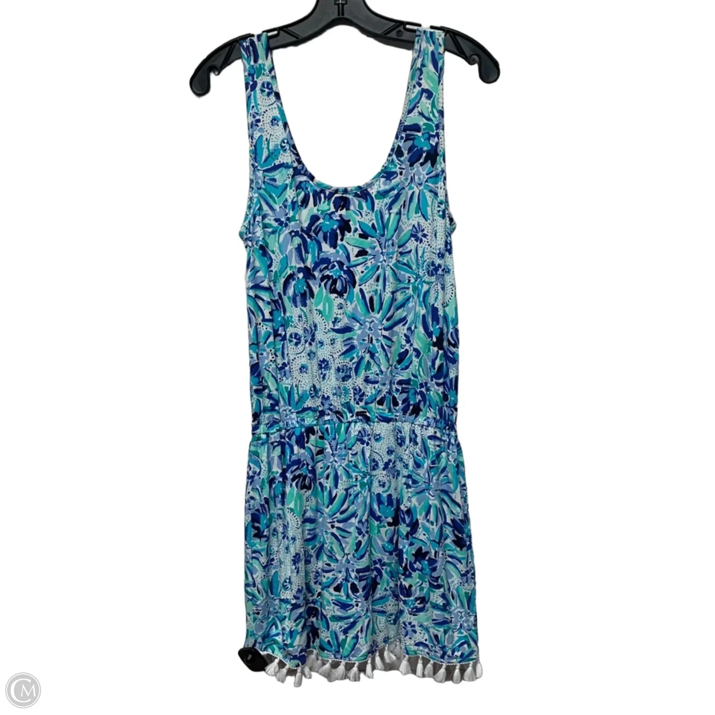 Romper Designer By Lilly Pulitzer In Blue & White, Size: S