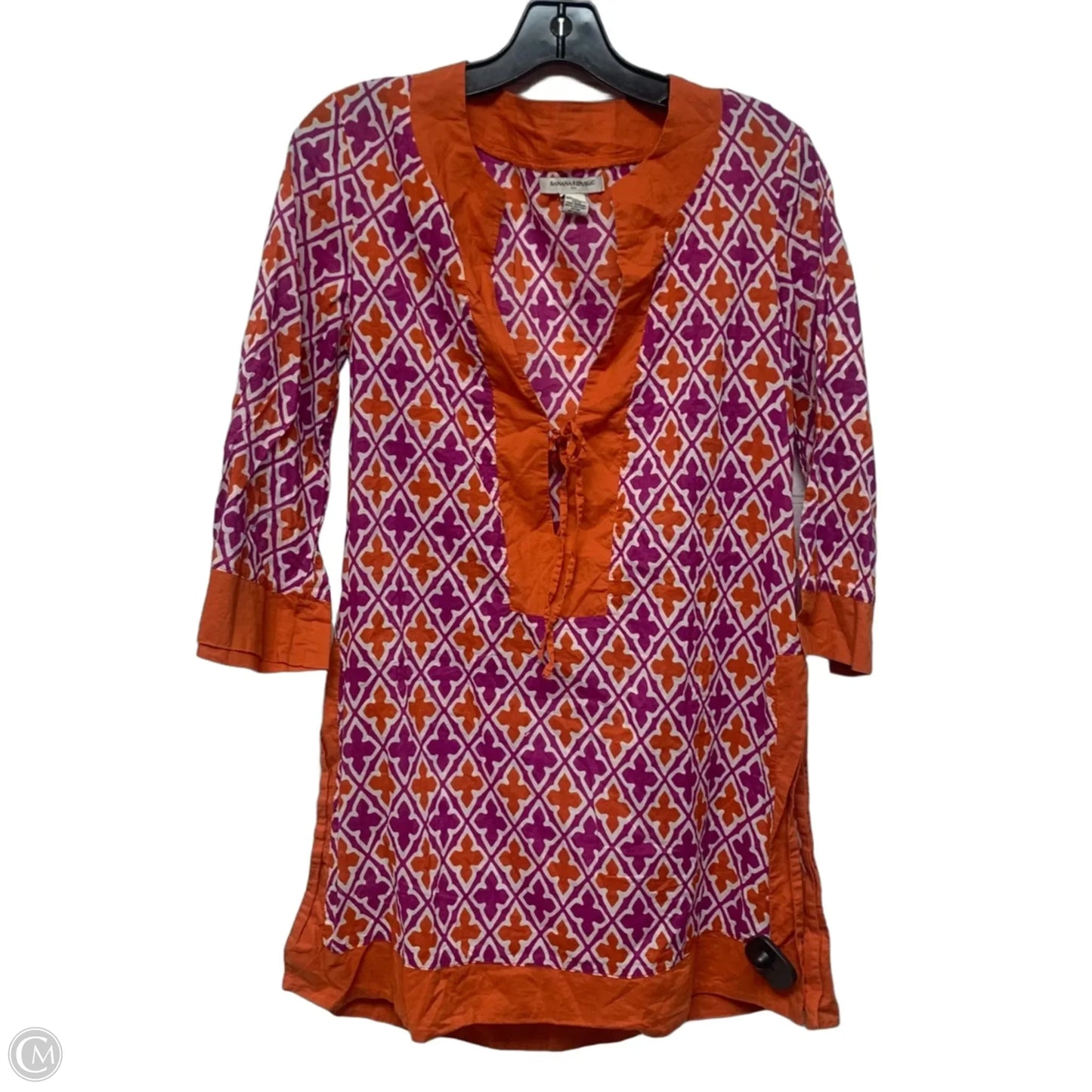 Dress Casual Short By Banana Republic In Orange & Pink, Size: M