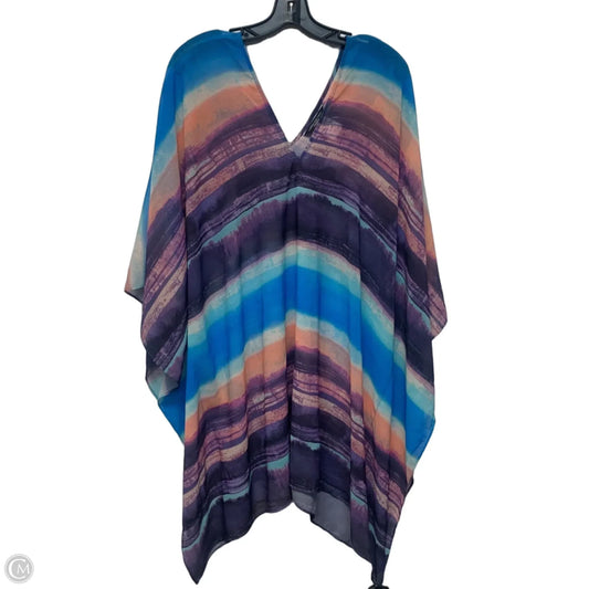 Swimwear Cover-up By Carmen Marc Valvo In Blue & Purple, Size: M